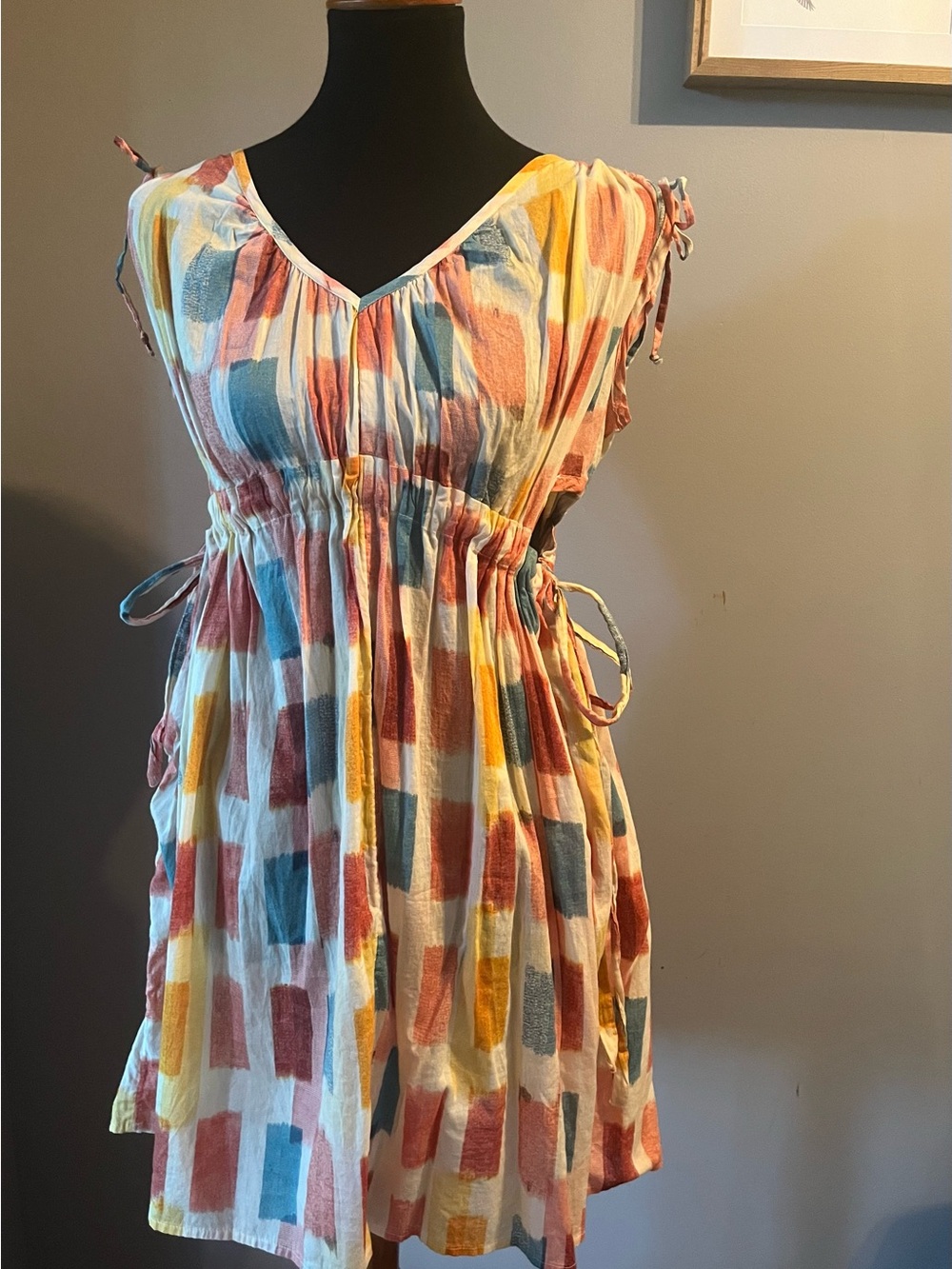 Anthropologie Lilka Painter’s Palette Dress Abstract Print XXS - Runs Large